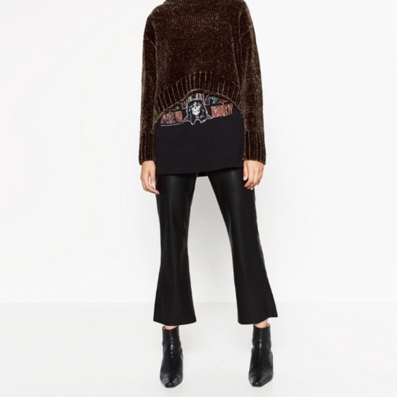 Zara faux leather zipper detail cropped Medium - Picture 8 of 9